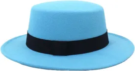 Women Men Wide Brim Fedora Hat for Festival Boater Flat Top Hats for Party Wedding