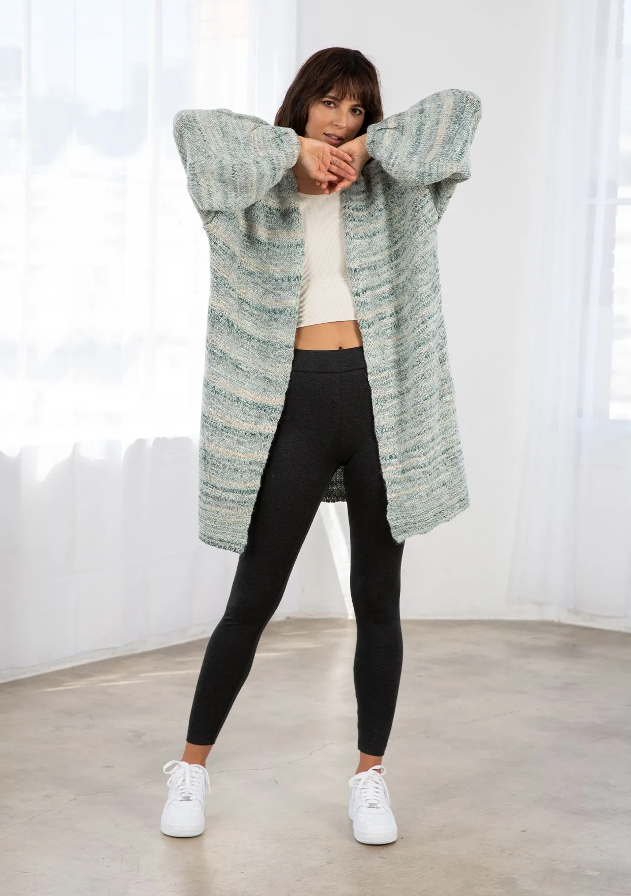 Wool Blend Cozy Long Sleeve Duster Sweater