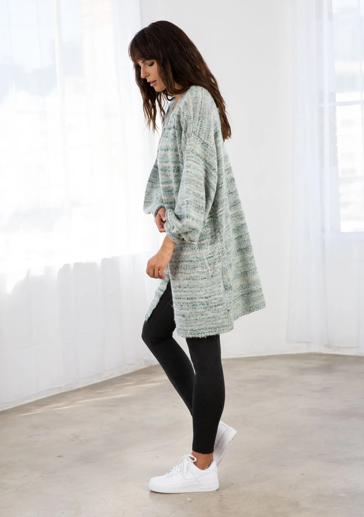 Wool Blend Cozy Long Sleeve Duster Sweater