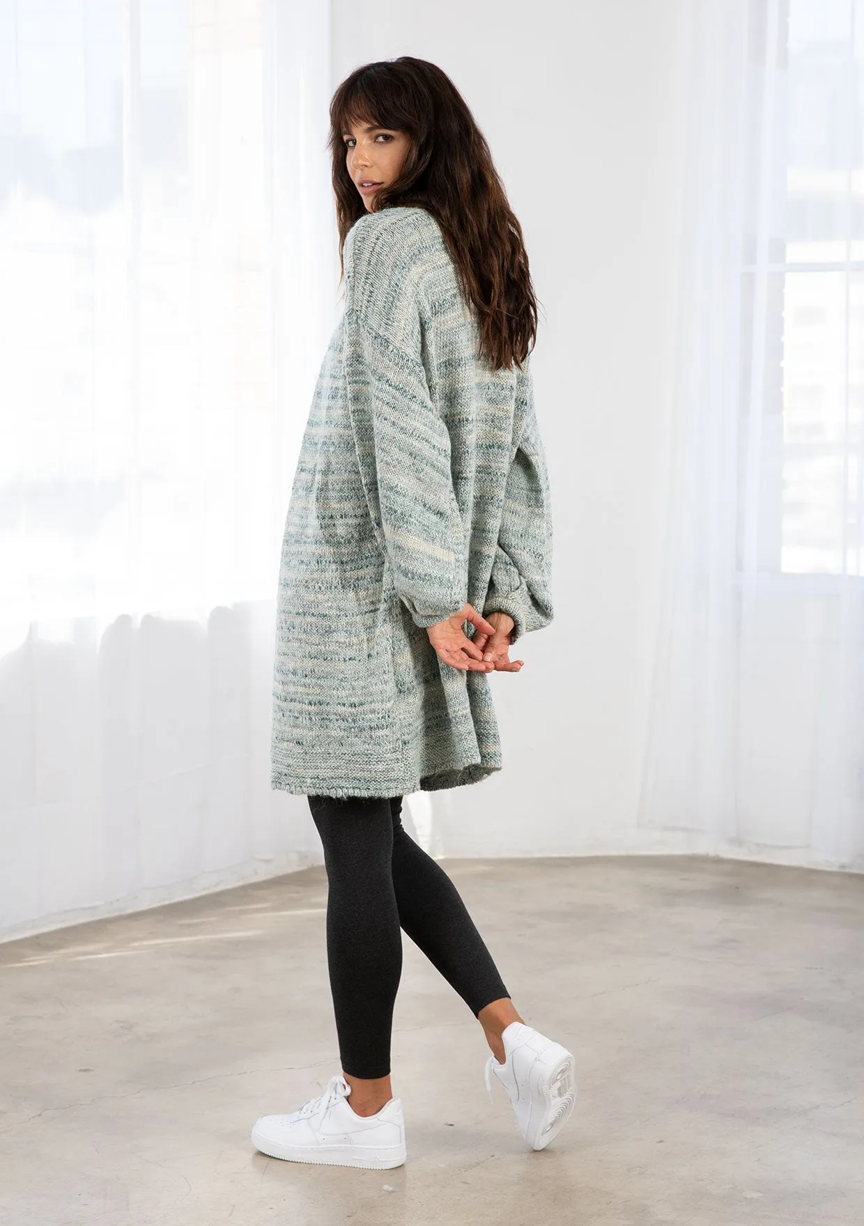 Wool Blend Cozy Long Sleeve Duster Sweater
