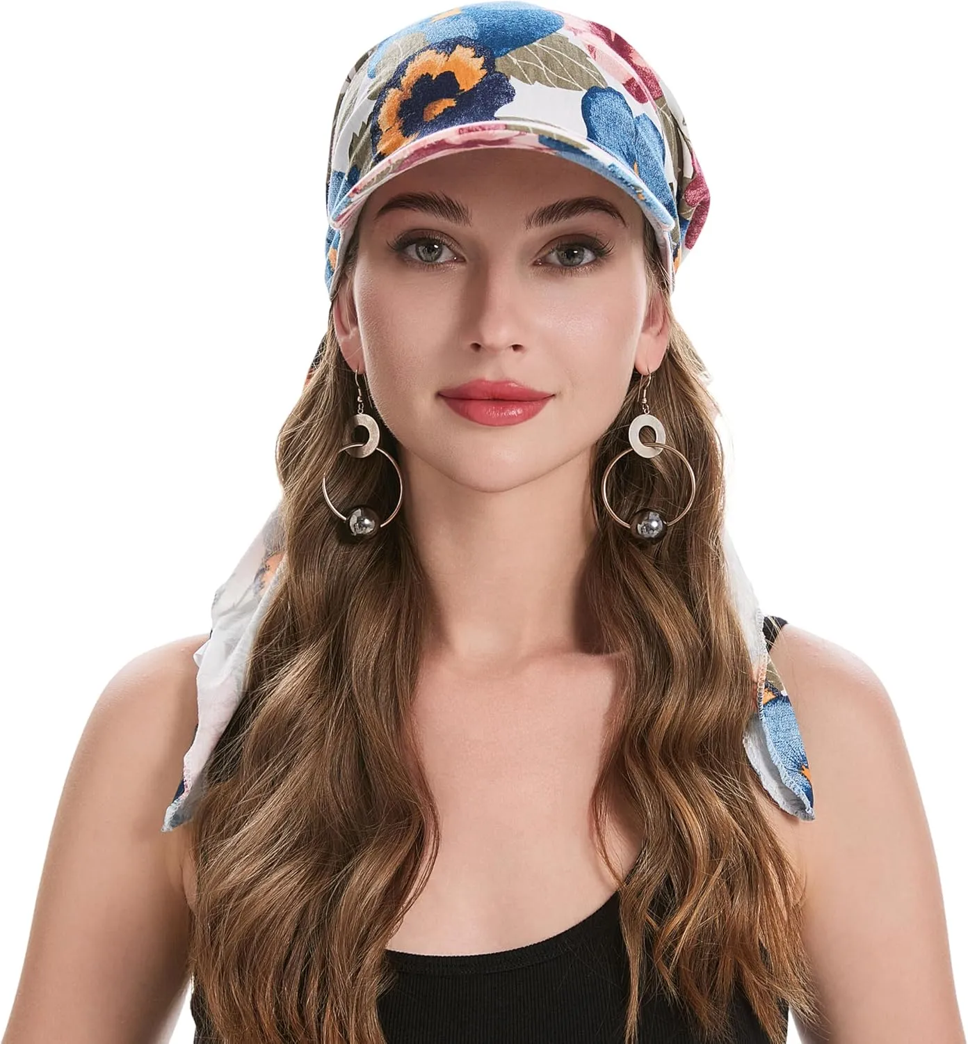 ZLYC Chemo Headwear for Women Brim Visor Head Scarf Pre Tied Headwraps Lightweight Skull Cap